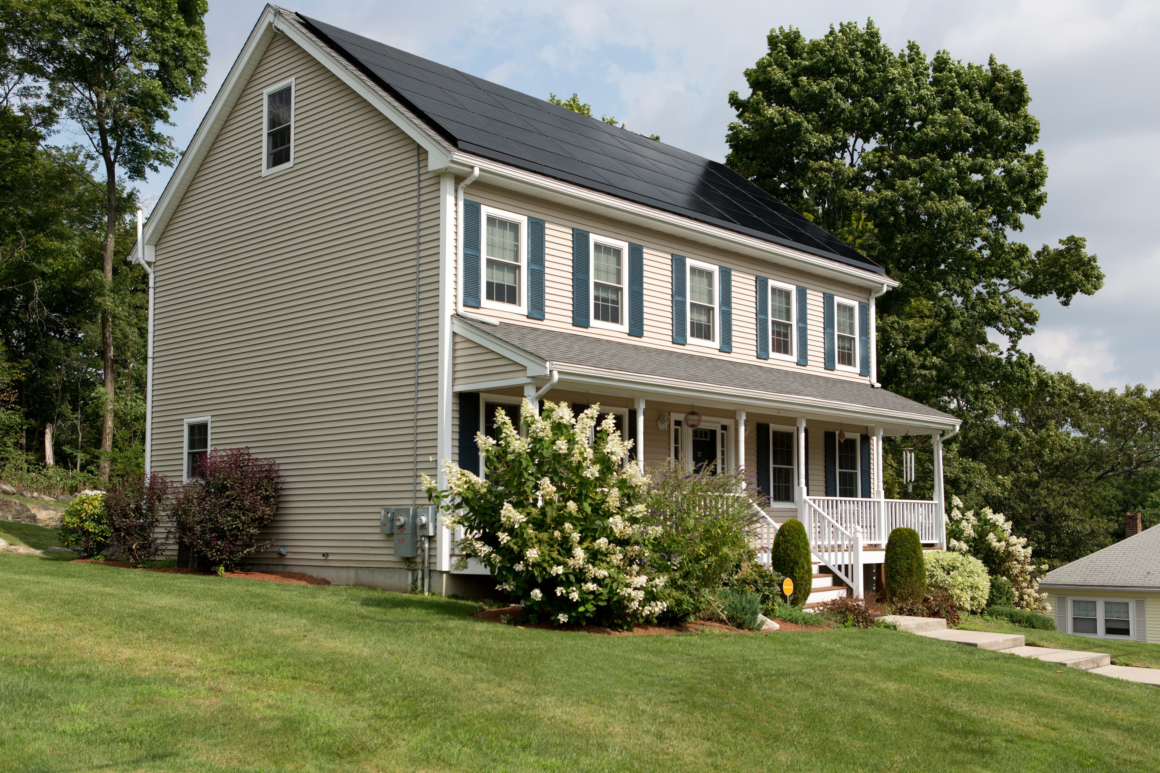 Solar installation on a residential roof